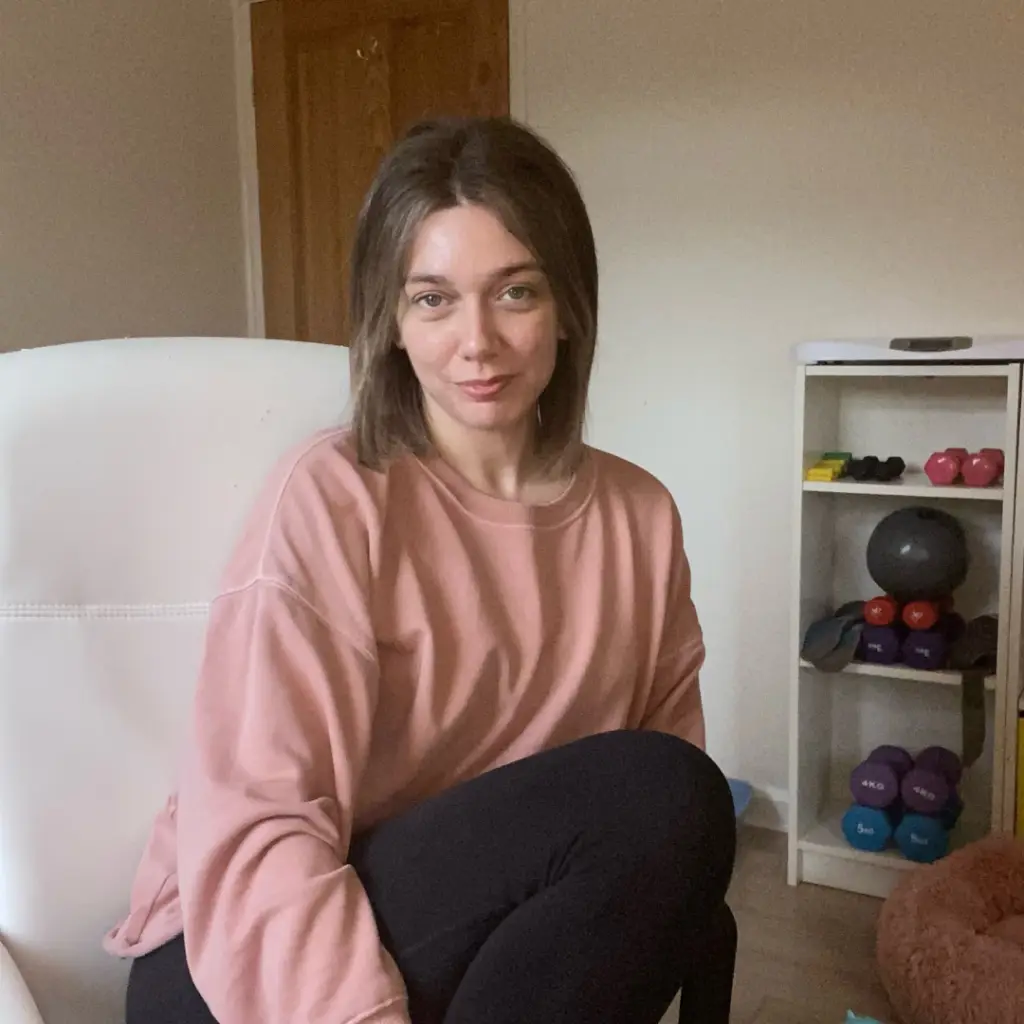 woman sat in chair